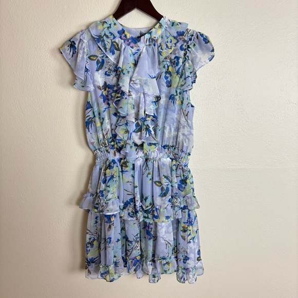 Misa Los Angeles Revolve Alona Mini Dress Periwinkle Floral Ruffles Womens Sz S - Picture 4 of 10